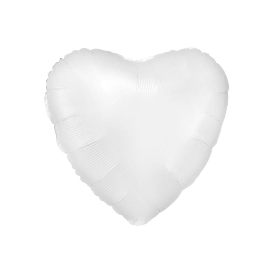 18" White Heart Balloon