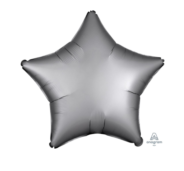 18" Satin Pastel Silver Star Balloon