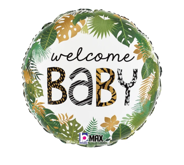 18" Welcome Baby Jungle Balloon
