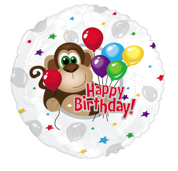 18" Monkey Birthday Balloon
