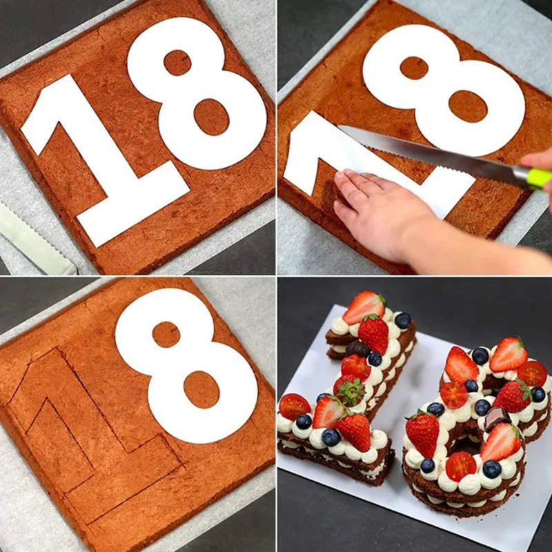 10/12/14/16" Number 0-9 Cake Stencils