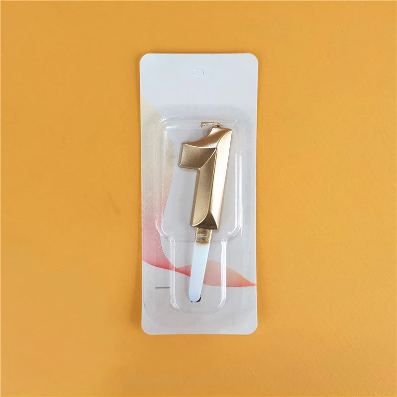 0-9 Gold Birthday Number Candles