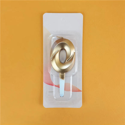 0-9 Gold Birthday Number Candles