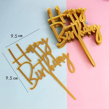 10PC/SET Acrylic Happy Birthday Cake Topper