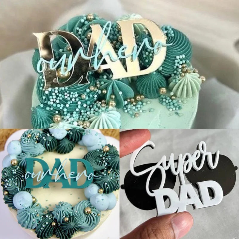 10/30Pcs Acrylic Fathers Day DAD Toppers