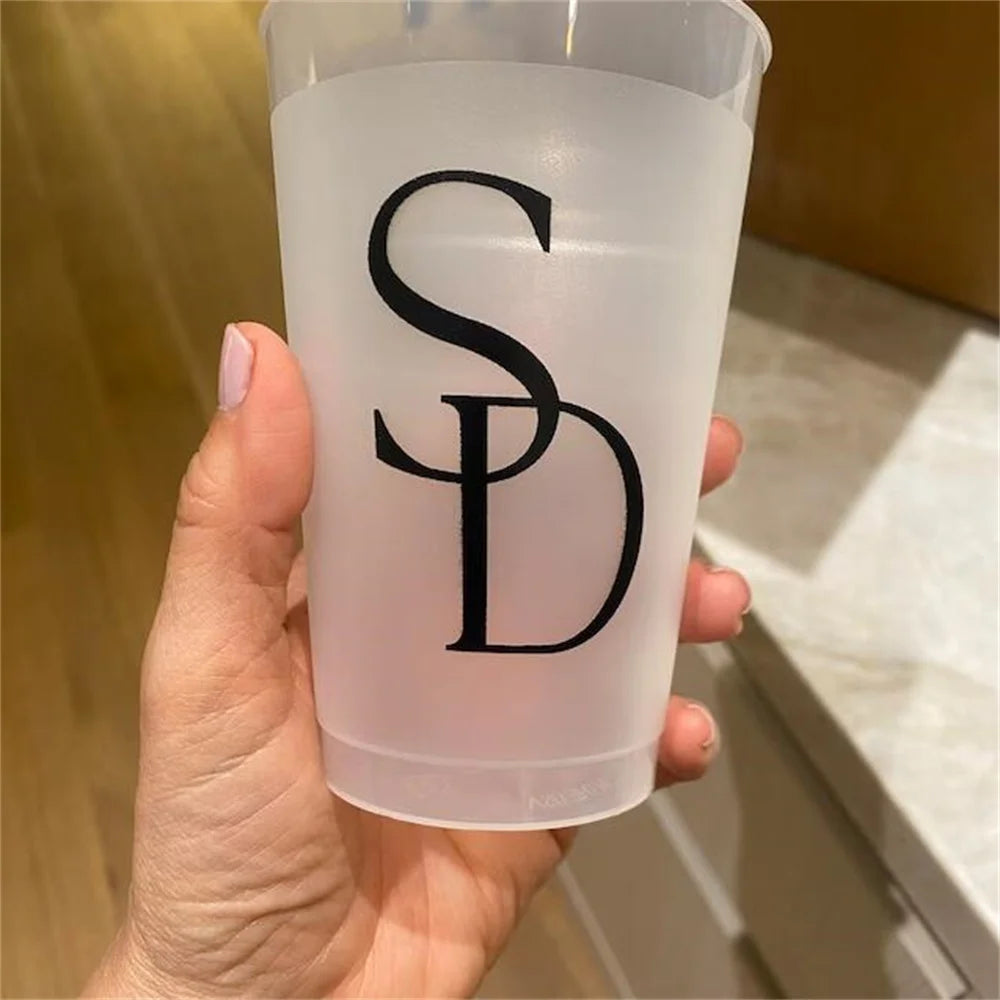 Customized Frosted Shatterproof Flex Cups, Personalized Wedding Favor Cups, Wedding Favors, Minimalistic Wedding, Modern Wedding