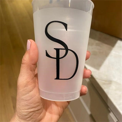 Customized Frosted Shatterproof Flex Cups, Personalized Wedding Favor Cups, Wedding Favors, Minimalistic Wedding, Modern Wedding