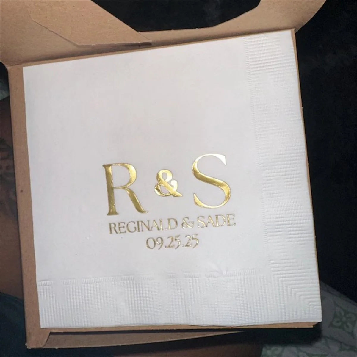 50 pcs Personalized Cocktail Napkins for Wedding Rehearsal Dinner | Customize Beverage Napkins | White Paper Napkins