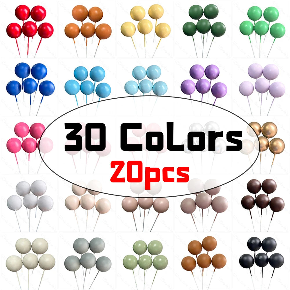 20Pcs Cake Decor Color Balls