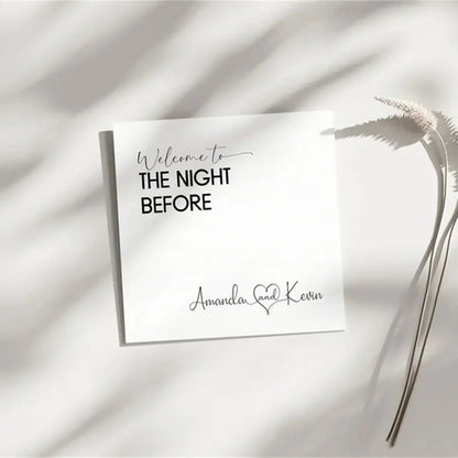50 pcs Personalized Cocktail Napkins for Wedding Rehearsal Dinner | Customize Beverage Napkins | White Paper Napkins
