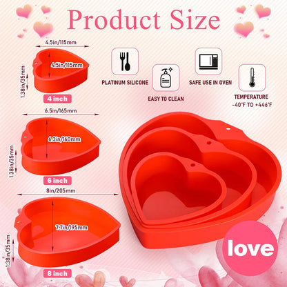 4/6/8 inch Heart Shaped Silicone Pan