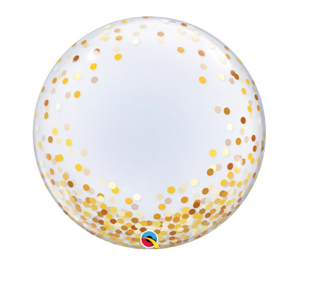 24" Gold Confetti Dots Balloon