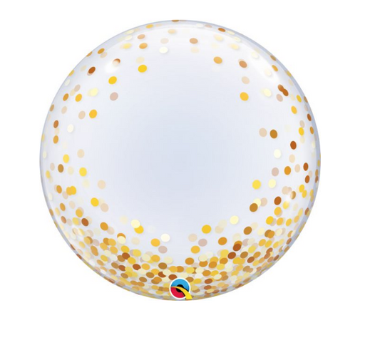 24" Gold Confetti Dots Balloon