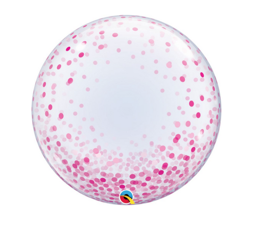 24" Pink Confetti Dots Balloon