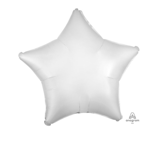 18" Satin Pastel Light Silver Star Balloon