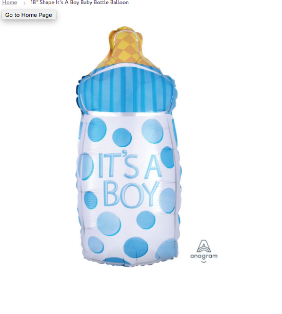 18" Its a Baby Boy Bottle Balloon