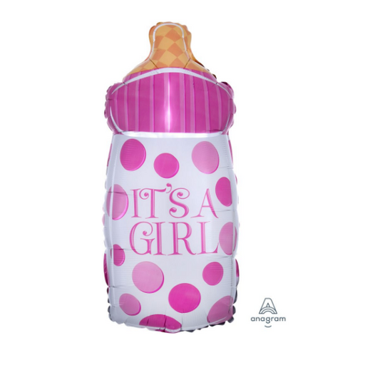 18" Its a Baby Girl Bottle Balloon