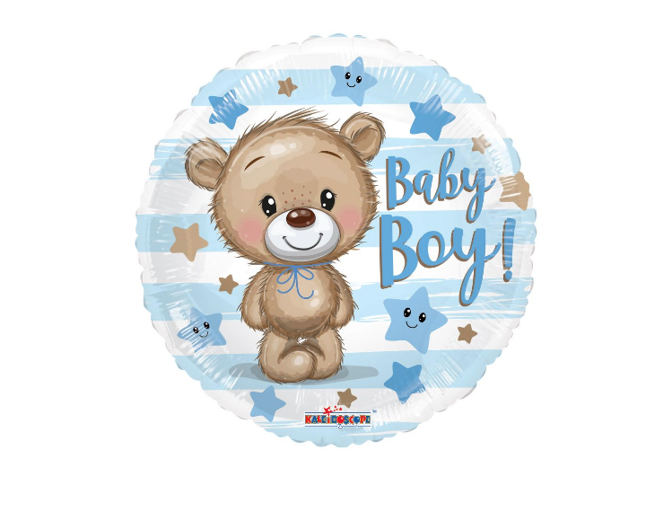 18" Baby Boy Teddy Bear Balloon