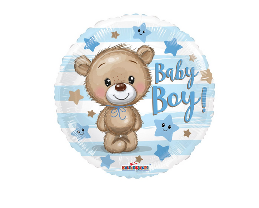 18" Baby Boy Teddy Bear Balloon