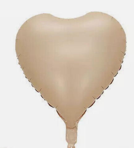 18" Beige Heart Balloon