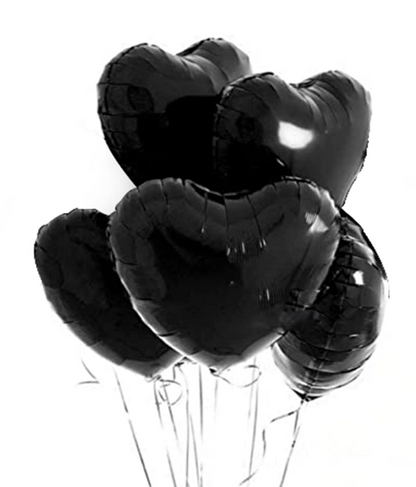 18" Black Heart Balloon