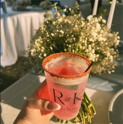 Customized Frosted Shatterproof Flex Cups, Personalized Wedding Favor Cups, Wedding Favors, Minimalistic Wedding, Modern Wedding